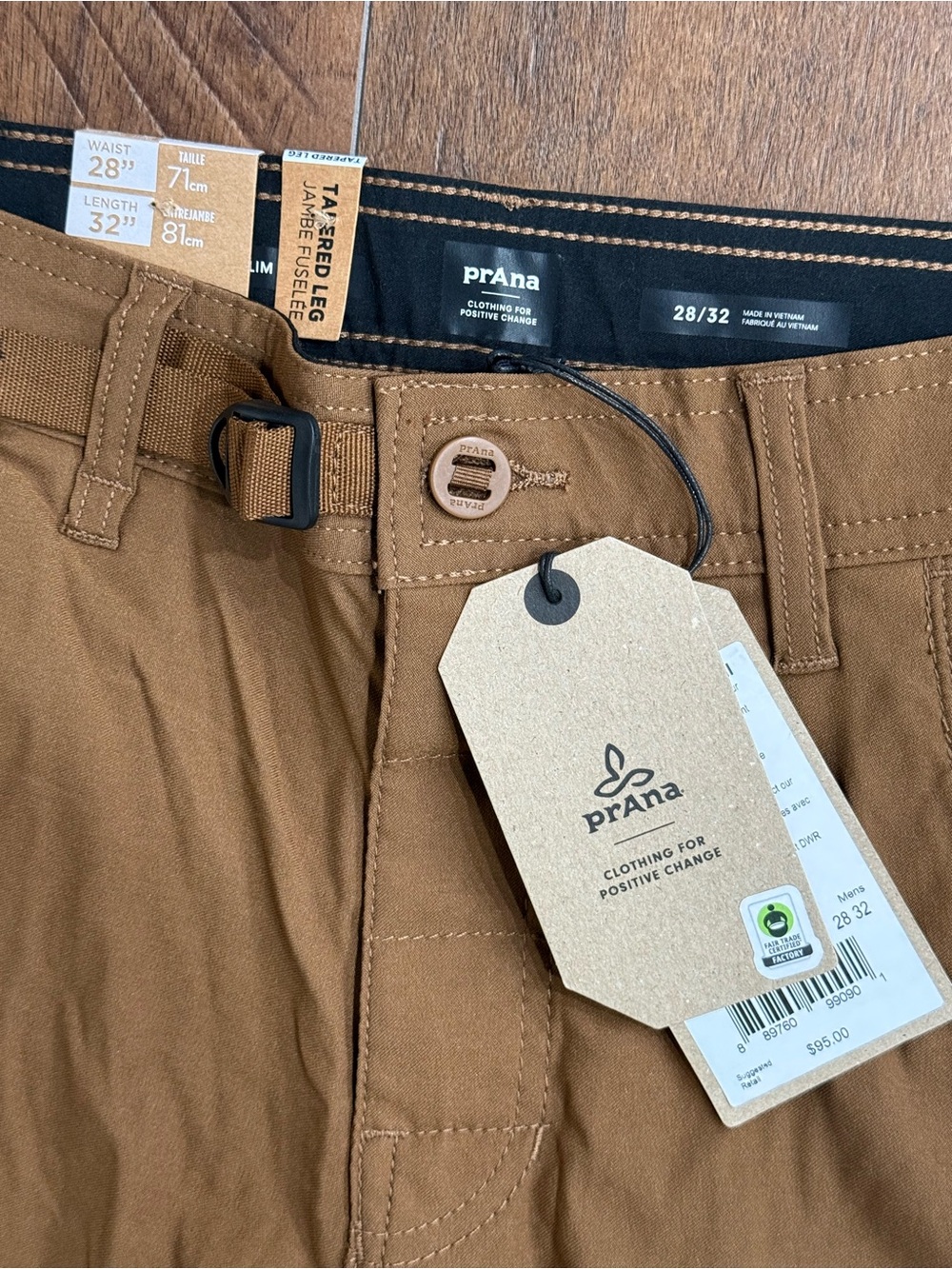 prAna Men's Chinos in Brown with Adjustable Waist